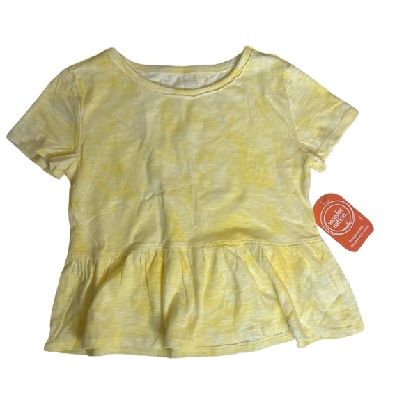 Wonder Nation Size 6 - 6X Girls 2pcs Yellow Top And Blue Denim shorts Set Peplum - Picture 6 of 11